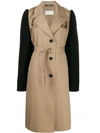 MAISON MARGIELA COLOUR BLOCK BELTED TRENCH COAT