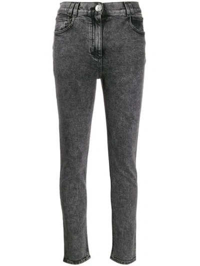 Balmain Black Skinny Jeans Denim Cotton In 0pd