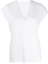 Frame Le Mid Rise V Neck Tee Blanc