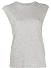 Frame Le Mid Rise Muscle Tee Cotton-jersey T-shirt In Gris Heather