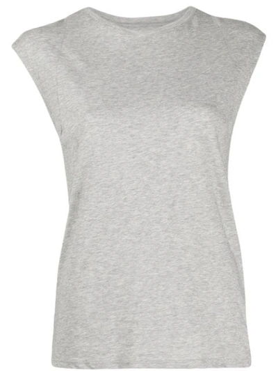 Frame Le Mid Rise Muscle Tee Cotton-jersey T-shirt In Light Grey