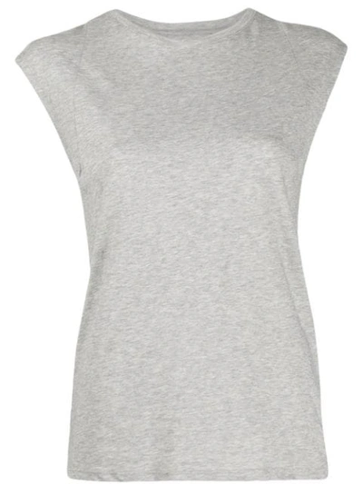 Frame Le Mid Rise Muscle Tee Cotton-jersey T-shirt In Gris Heather