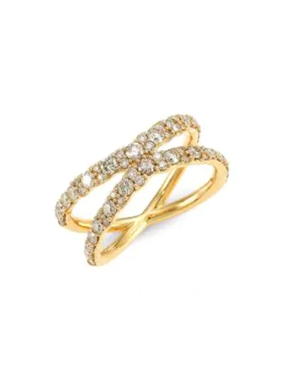 Astley Clarke 14k Yellow Gold & Diamond Pavé X Ring