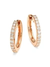 ASTLEY CLARKE 14K Rose Gold & Diamond Halo Medium Hoop Earrings