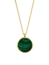 ASTLEY CLARKE 18K Yellow Gold Vermeil & Malachite Slice Locket Necklace