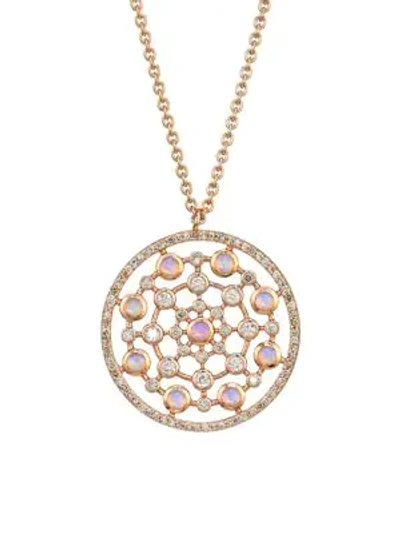 Astley Clarke 14k Rose Gold, Diamond & Opal Large Pendant Necklace