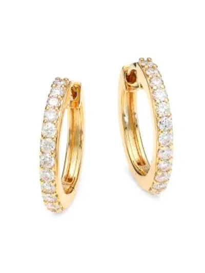 Astley Clarke 14k Yellow Gold & Diamond Halo Medium Hoop Earrings