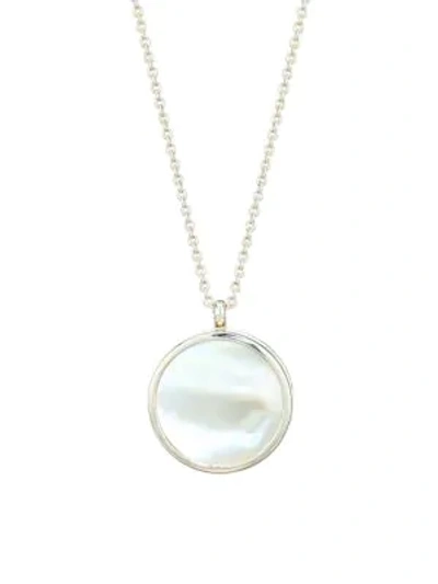 Astley Clarke Sterling Silver & Mother-of-pearl Slice Locket Necklace/20"-22"