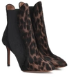 ALAÏA LEOPARD-PRINT CALF HAIR ANKLE BOOTS,P00413970