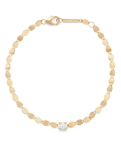 Lana 14k Solo Oval Bracelet W/ Diamonds In Gold