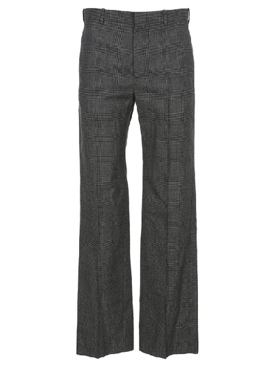 Balenciaga Checked Straight Trousers In Grey