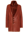 JOSEPH LEATHER AND SHEARLING COAT,P00399872