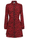 SAINT LAURENT SAINT LAURENT ZEBRA PRINT LONG SLEEVE DRESS