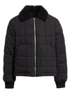 HELMUT LANG Shearling-Collar Quilted Bomber Jacket