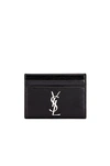 SAINT LAURENT SAINT LAURENT MONOGRAMME CARD CASE IN BLACK,SLAU-WY1087