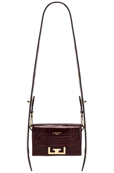 Givenchy Nano Eden Crocodile Embossed Leather Bag In Aubergine