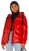 ADD ADD OVERSIZED HOODED DOWN JACKET IN RED.,ADD-WO145