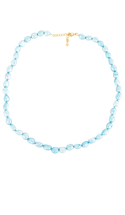 Amber Sceats Necklace In Blue,metallic Gold. In Sky Blue