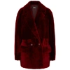 ANNE VEST HAZEL DARK RED SHEARLING JACKET,3637698