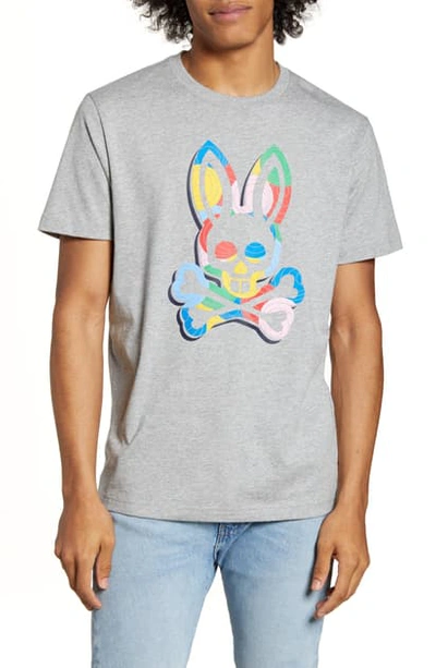 Psycho Bunny Logo Graphic T-shirt In 062 Heather Grey