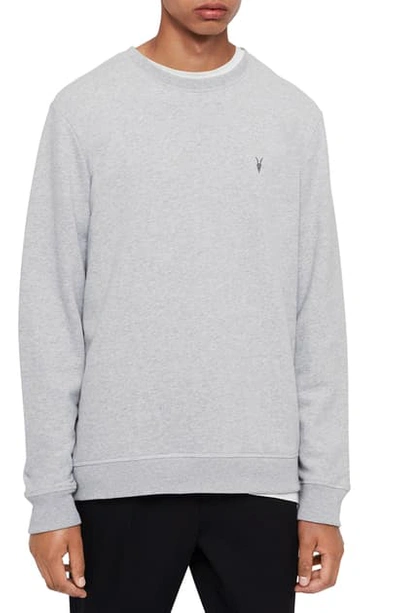 Allsaints Raven Slim Fit Crewneck Sweatshirt In Beech Green Marl