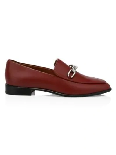 Rag & Bone Women's Aslen Square-toe Leather Loafers In Russet