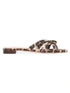 LOEFFLER RANDALL Eveline Knotted Leopard-Print Suede Flat Sandals