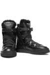 BALMAIN BALMAIN WOMAN APOLLONIA SHEARLING-LINED QUILTED LEATHER ANKLE BOOTS BLACK,3074457345620528727