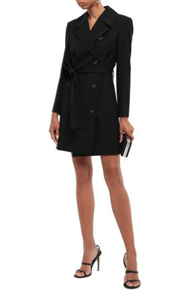Helmut Lang Wool-blend Twill Trench Coat In Black