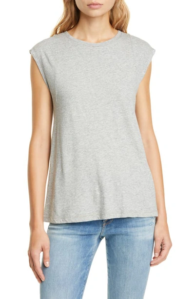 Frame Le Mid Rise Muscle Tee Cotton-jersey T-shirt In Gris Heather