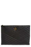 TORY BURCH KIRA CHEVRON LEATHER ZIP POUCH,58159