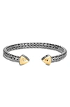 John Hardy Sterling Silver & 18k Yellow Gold Classic Chain Flex Cuff Bracelet In Silver/ Gold
