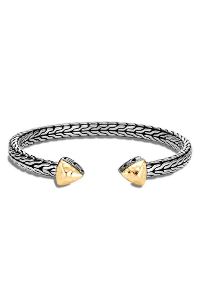 John Hardy Women's Classic Chain 18k Yellow Gold & Sterling Silver Hammered Cuff In Silver-tone