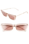 Jimmy Choo Vela 55mm Flat Top Sunglasses In Nude Pink/ Burgundy