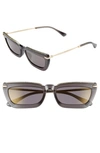 Jimmy Choo Vela 55mm Flat Top Sunglasses In Rose Gold/ Brown Gold