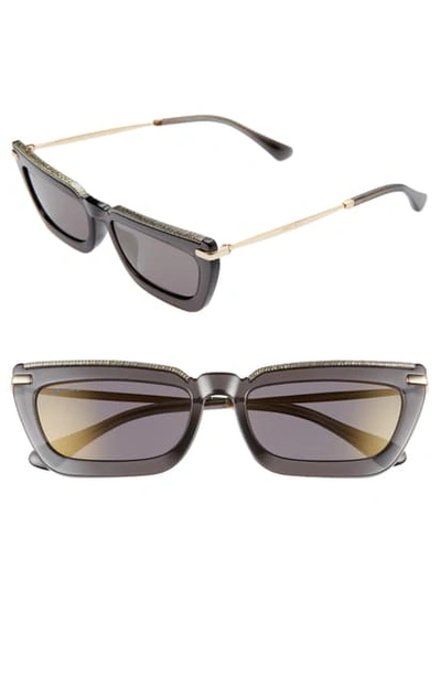 Jimmy Choo Vela 55mm Flat Top Sunglasses In Rose Gold/ Brown Gold