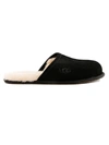 Ugg Black Wool Slip-on Slippers With Cream Lining In Black