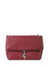 REBECCA MINKOFF BURGUNDY EDIE FLAP BAG,11099629