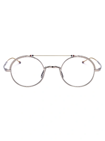 Thom Browne Glasses In Silver/white Gold