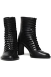 ANN DEMEULEMEESTER CUTOUT LEATHER ANKLE BOOTS,3074457345620762005