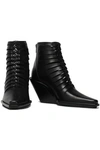 ANN DEMEULEMEESTER CUTOUT LEATHER ANKLE BOOTS,3074457345620762009