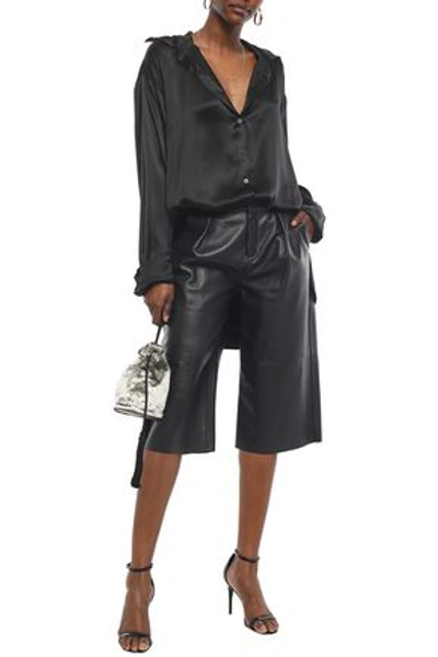 Ann Demeulemeester Woman Oversized Silk-satin Shirt Black