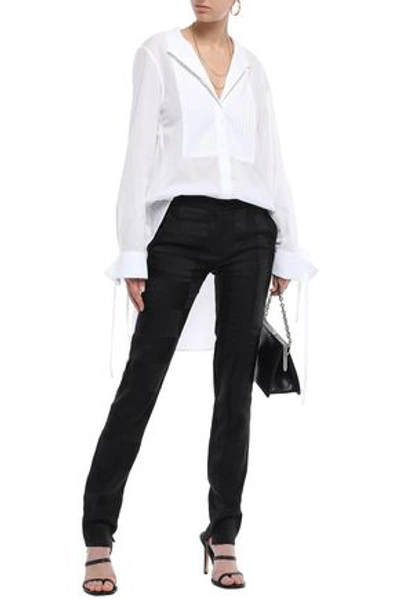 Ann Demeulemeester Woman Pintucked Cotton-poplin Shirt White