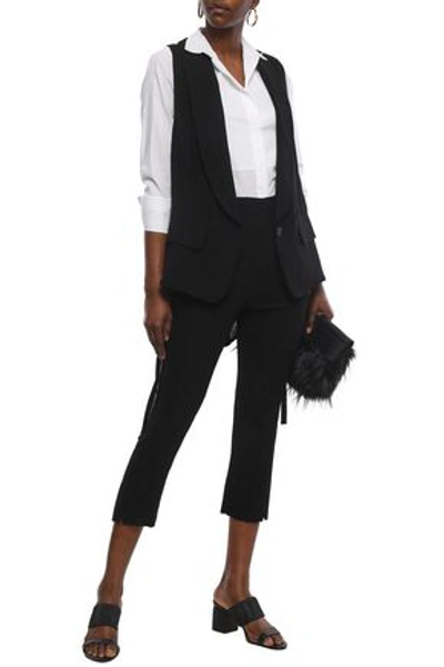 Ann Demeulemeester Woman Lace-up Wool-blend Gauze Vest Black