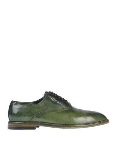 Dolce & Gabbana Laced Shoes In Military Green