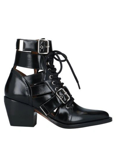 CHLOÉ CHLOÉ WOMAN ANKLE BOOTS BLACK SIZE 5 SOFT LEATHER, SHEARLING,11661329CE 3