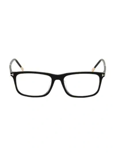 Tom Ford 57mm Rectangle Optical Glasses In Black