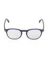 Tom Ford 50mm Round Blue Block Filter Optical Glasses In Blue Shiny