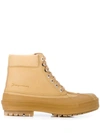 Jacquemus Les Meuniers Hautes Rubber-trimmed Leather Ankle Boots In Neutrals