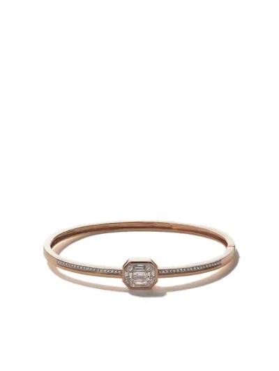 As29 18kt Rose Gold Illusion Diamond Pave Bangle